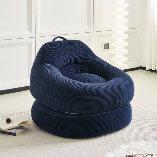 Blue corduroy bean bag - 39.37",