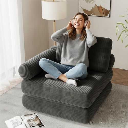 Folding sofa bed grey - 35",