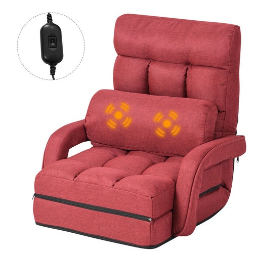 Red folding lazy sofa floor - red,