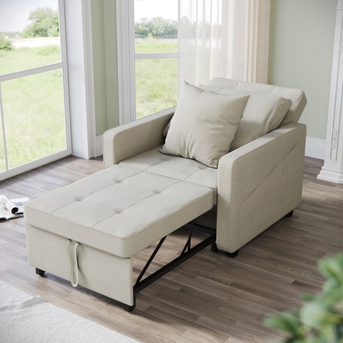 Beige folding sofa bed - 3-in-1,
